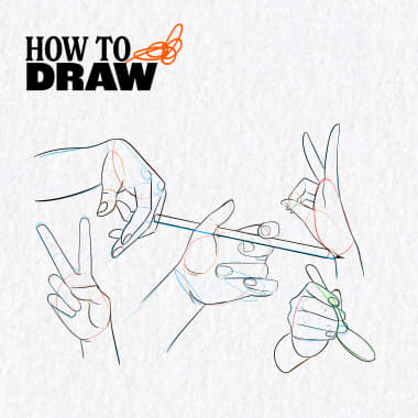 Free Tutorial: How to Draw Hand Gestures