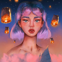 "Dreams", project inspired by Bearbrickjia's course. Thank you!. Traditional illustration, Drawing, Digital Illustration, Portrait Illustration, and Digital Painting project by Dario Penta - 06.07.2020